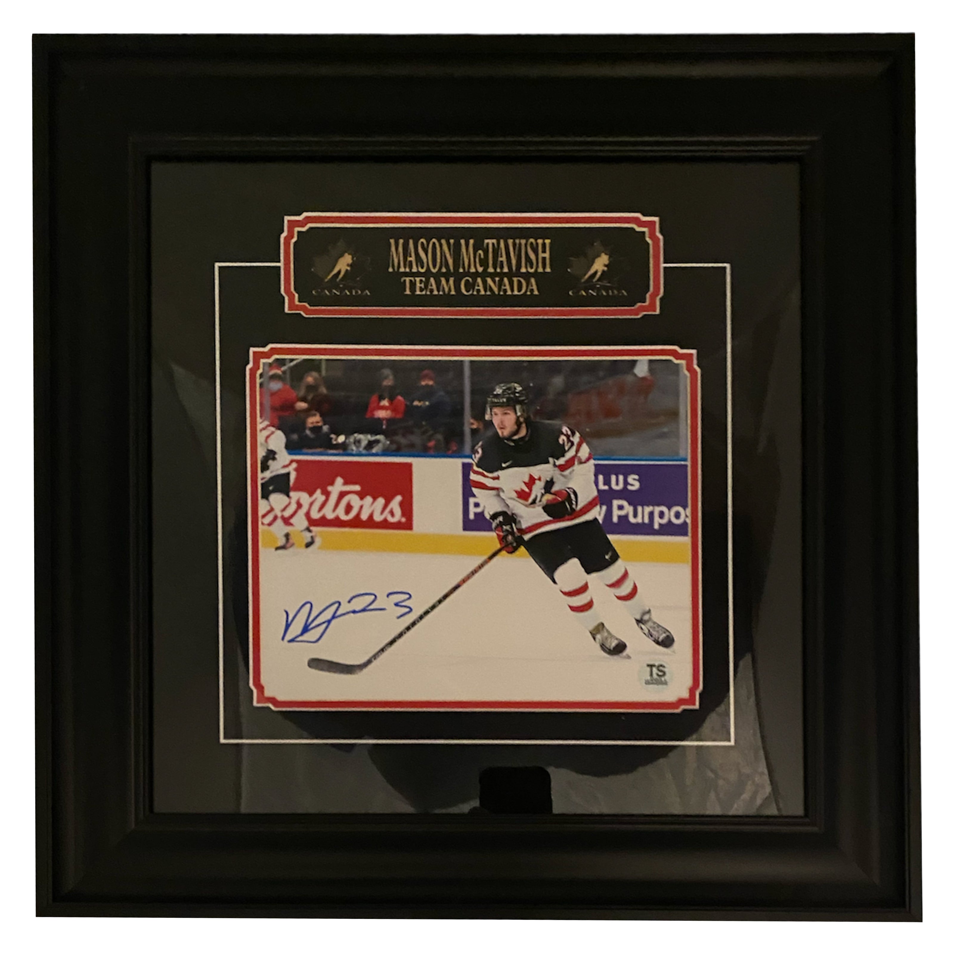 Mason McTavish Autographed Team Canada 8x10 Framed Photo