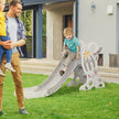Qaba Space-Themed Indoor Playground Slide Climber Playset Toys for Toddlers 1.5-3 Years Old Grey Color