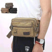 Canvas Fanny Pack With 4 Zipper Pockets Waist Bag