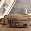 Canvas Fanny Pack With 4 Zipper Pockets Waist Bag