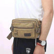 Canvas Fanny Pack With 4 Zipper Pockets Waist Bag