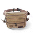 Canvas Fanny Pack With 4 Zipper Pockets Waist Bag