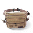 Canvas Fanny Pack With 4 Zipper Pockets Waist Bag