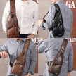 Men USB Charging Bag PU PVC Shoulder Diagonal Messenger Travel Cross Body Bags