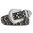 Men Women Alloy Belt Punk Rock Rivet Rhinestone