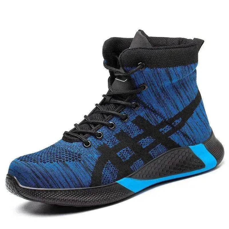 Men's Anti Smash Anti Puncture Work Warm Thickened Lace-up Safety Shoes
