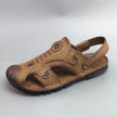 Premium Men’s Leather Closed-Toe Sandals – Breathable Casual Summer Comfort Shoes