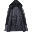 Men's Casual Woolen Coat Mid-length Detachable Hat Jacket