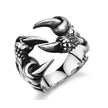 Men's Domineering Open Dragon Claw Ring Punk Chrome - Titanium Steel Dragon Claw Heart Party