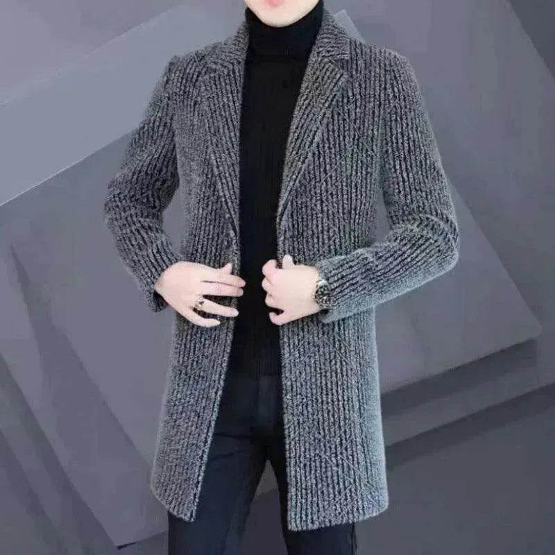 Men's  Elegant Duster Mid-length Slim-fit Woolen Coat