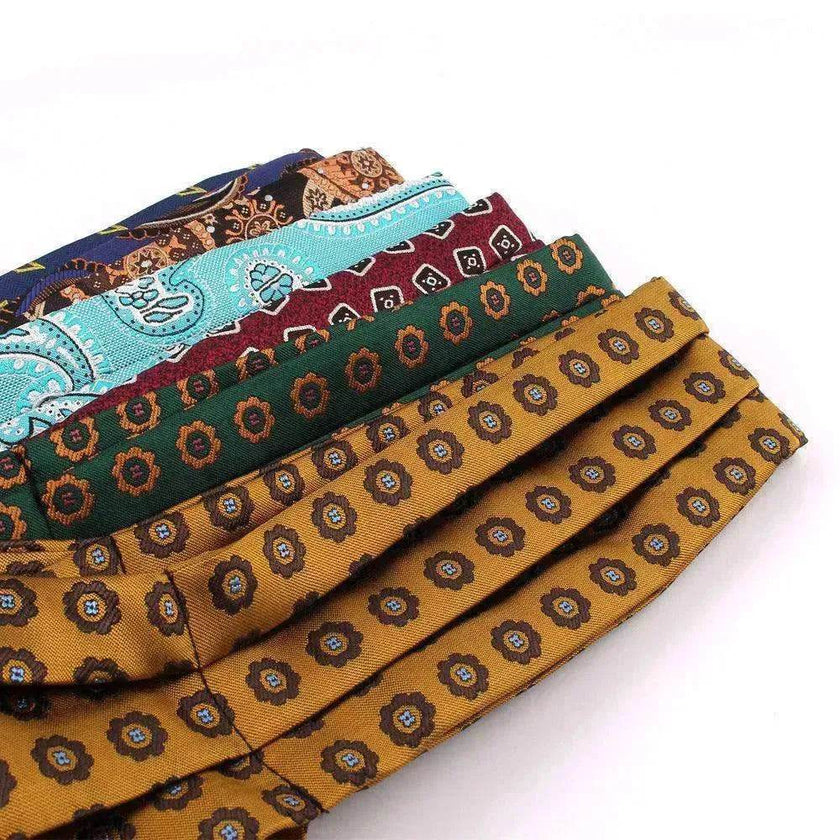 Men's Elegant Silk Scarf Floral Collar Mouth Napkin