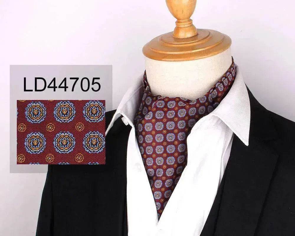 Men's Elegant Silk Scarf Floral Collar Mouth Napkin