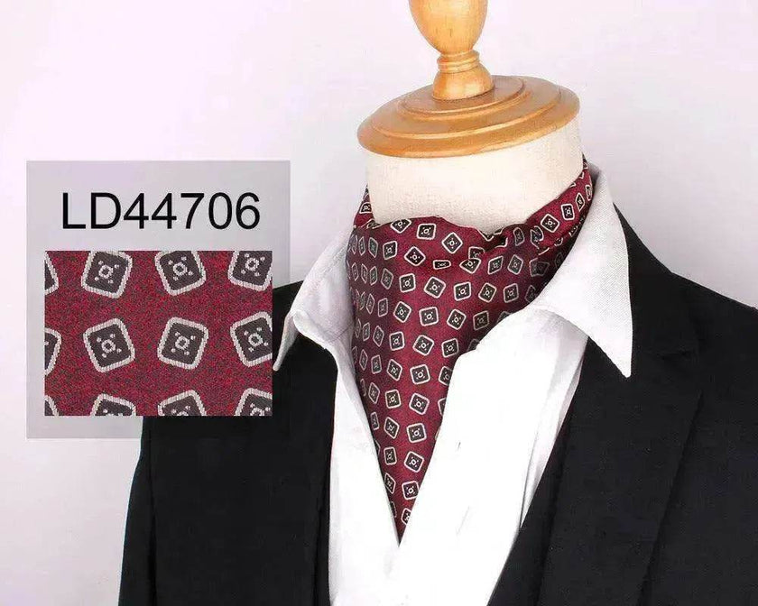 Men's Elegant Silk Scarf Floral Collar Mouth Napkin