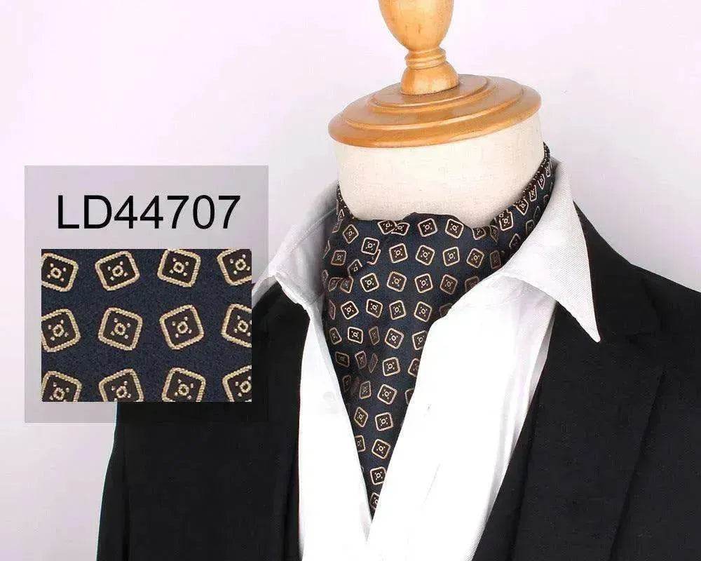 Men's Elegant Silk Scarf Floral Collar Mouth Napkin