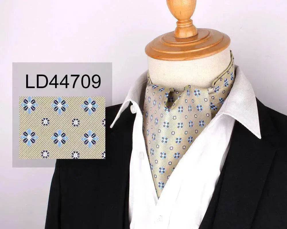 Men's Elegant Silk Scarf Floral Collar Mouth Napkin