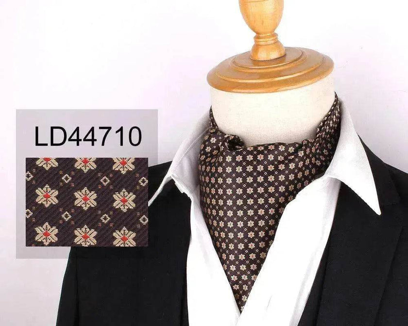 Men's Elegant Silk Scarf Floral Collar Mouth Napkin
