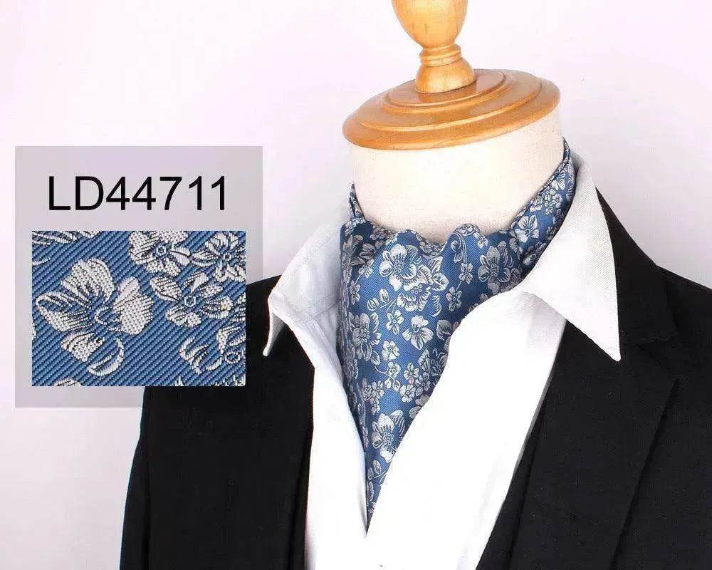 Men's Elegant Silk Scarf Floral Collar Mouth Napkin