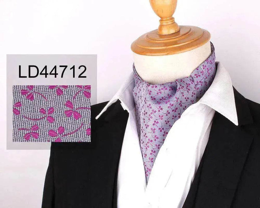 Men's Elegant Silk Scarf Floral Collar Mouth Napkin