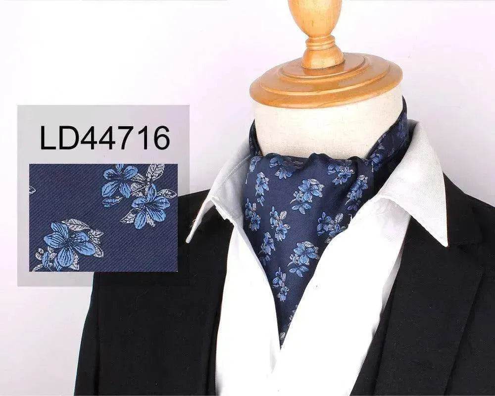 Men's Elegant Silk Scarf Floral Collar Mouth Napkin