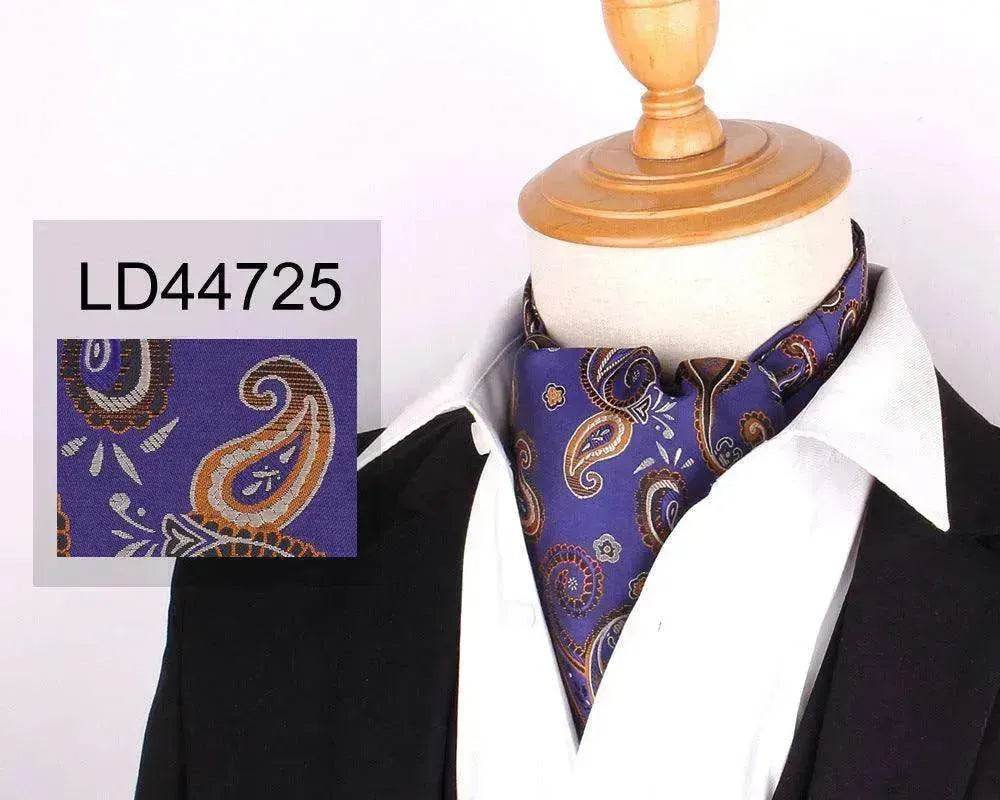 Men's Elegant Silk Scarf Floral Collar Mouth Napkin