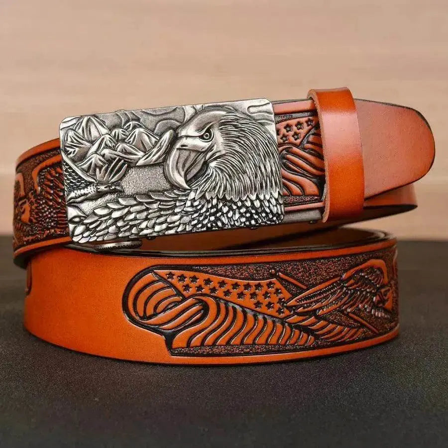 Men's Fashion Belt Eagle Wings Embossing