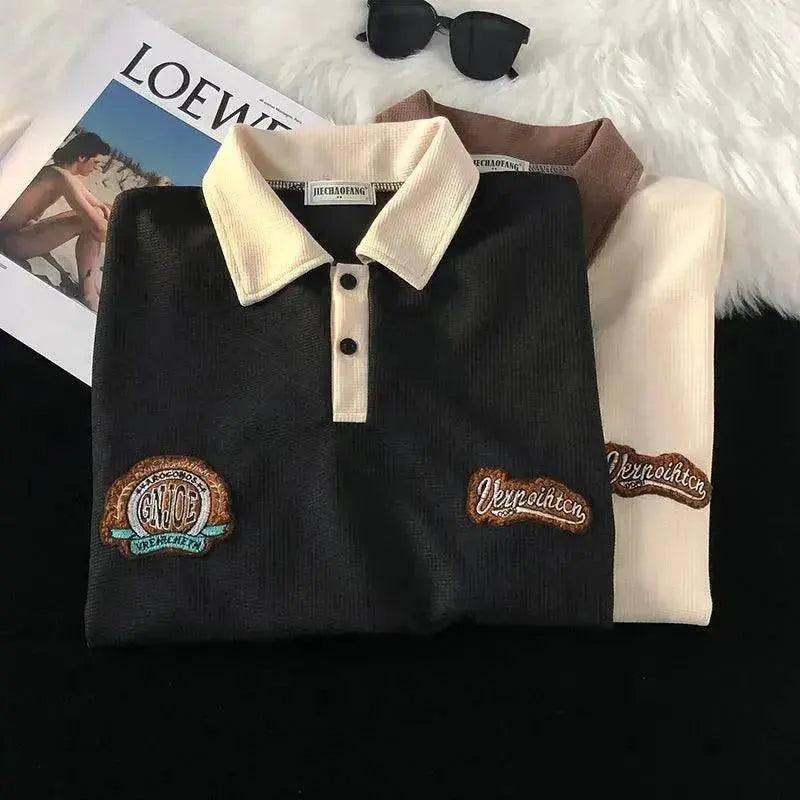 Men's Fashion Casual Retro Waffle Short Sleeve
