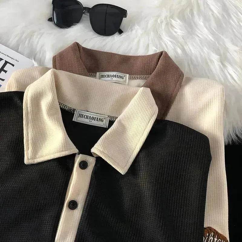 Men's Fashion Casual Retro Waffle Short Sleeve
