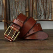 Men's First Layer Cowhide Vintage Brass Buckle Belt