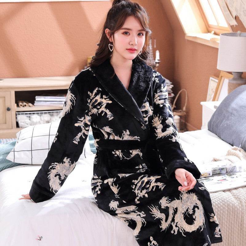 Men's Nightgown – Thick Rabbit Hair Fabric for Winter Comfort