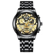 Men’s Hollow Dial Quartz Business Watch, Luxury Skeleton Style Dress Watch
