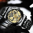 Men’s Hollow Dial Quartz Business Watch, Luxury Skeleton Style Dress Watch