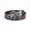 Men's Leather Belt Skull Big Head  Claw Outdoor Rider