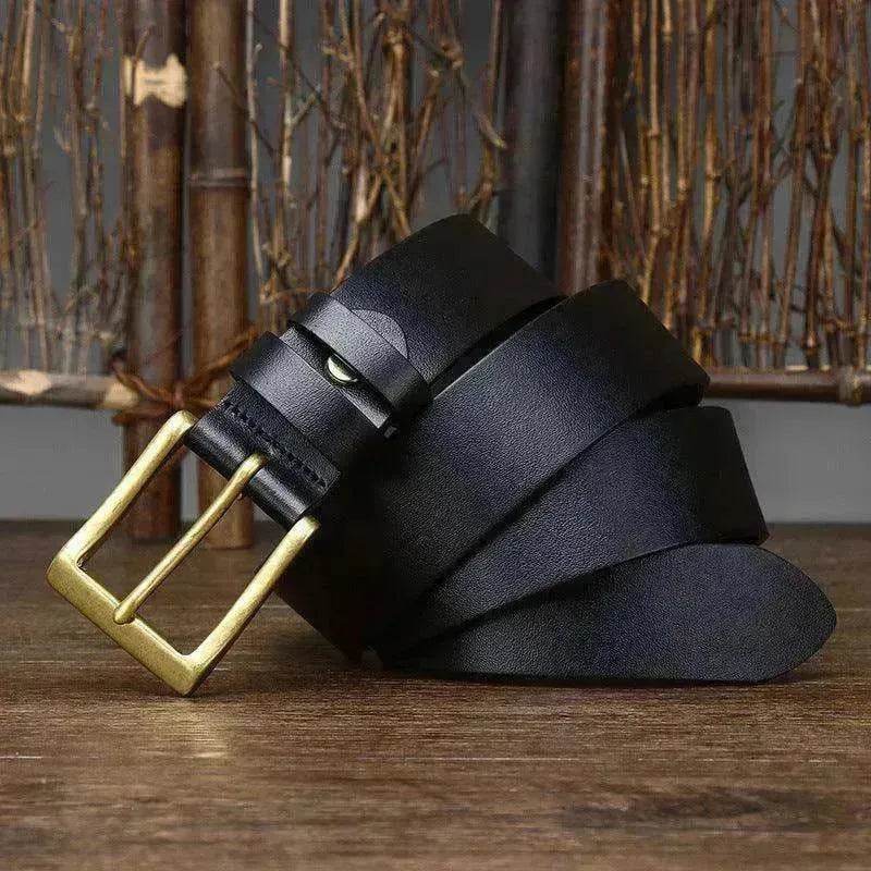 Men's Genuine Leather Belt – Pin Buckle Cowhide