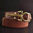 Men's Leisure Leather Belt With Woven Pattern