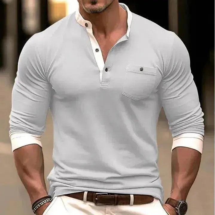 Men's Long Sleeved Round Neck T-shirt