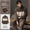 Men's Pajamas Plus Size Long Sleeve Warm Loungewear Suit