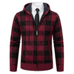 Men's Plaid Thickened Sweater Coat