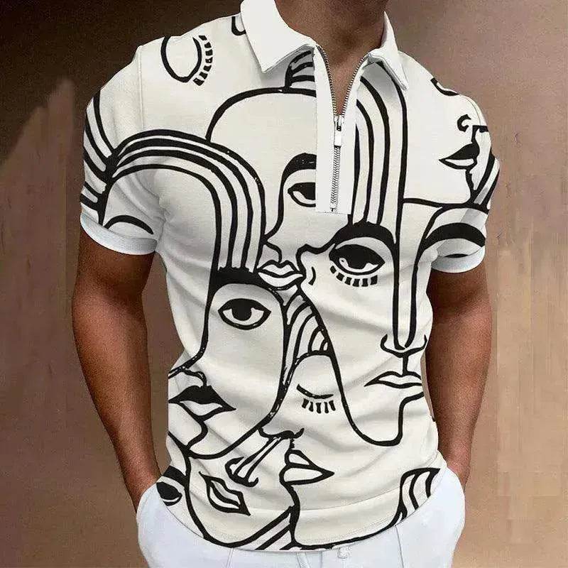 Men's Polo Short-Sleeve Summer Hedging Style Shirt