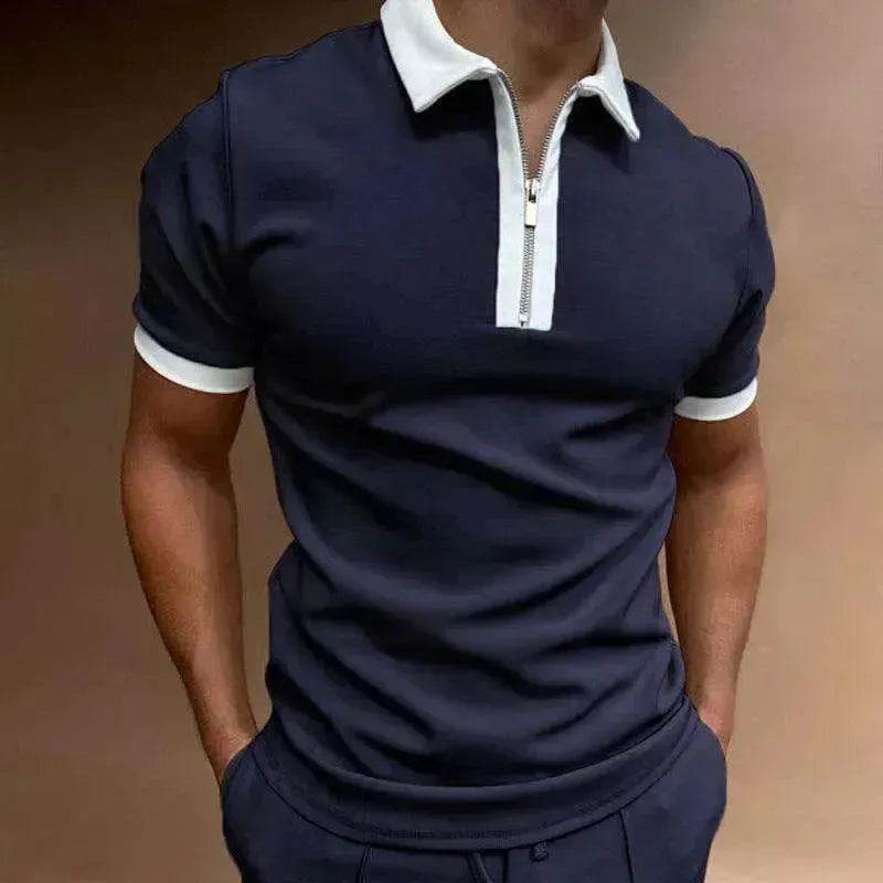 Men's Polo Short-Sleeve Summer Hedging Style Shirt