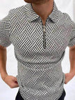 Men's Polo Short-Sleeve Summer Hedging Style Shirt