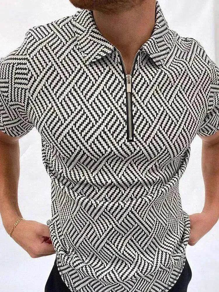 Men's Polo Short-Sleeve Summer Hedging Style Shirt