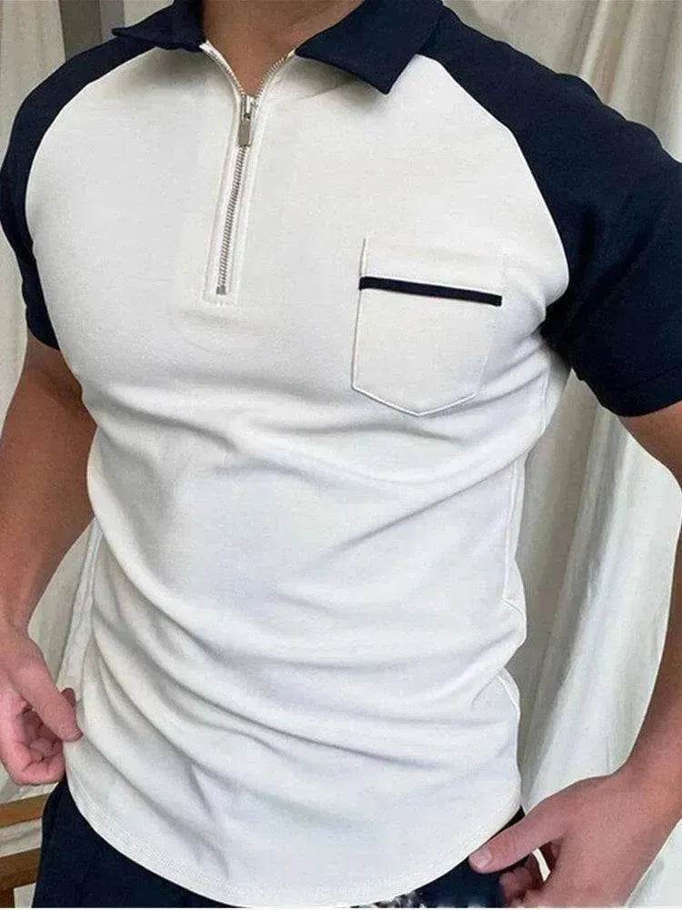 Men's Polo Short-Sleeve Summer Hedging Style Shirt