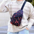 Men's Print Sling Chest & Crossbody Fanny Pack Bag With Earphone access Design