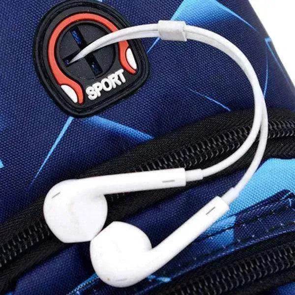 Men's Print Sling Chest & Crossbody Fanny Pack Bag With Earphone access Design