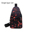 Men's Print Sling Chest & Crossbody Fanny Pack Bag With Earphone access Design