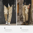 Men's Retro Khaki Tapered Mountain Army Pocket Zipper Casual Pants