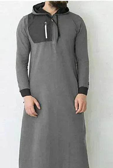 Men's Simple Solid Arabian Pullover Robe