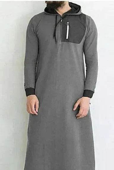 Men's Simple Solid Arabian Pullover Robe