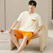 Men's Soft Short Sleeve 2 Casual Plus Size Pajamas Suit