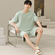Men's Soft Short Sleeve 2 Casual Plus Size Pajamas Suit